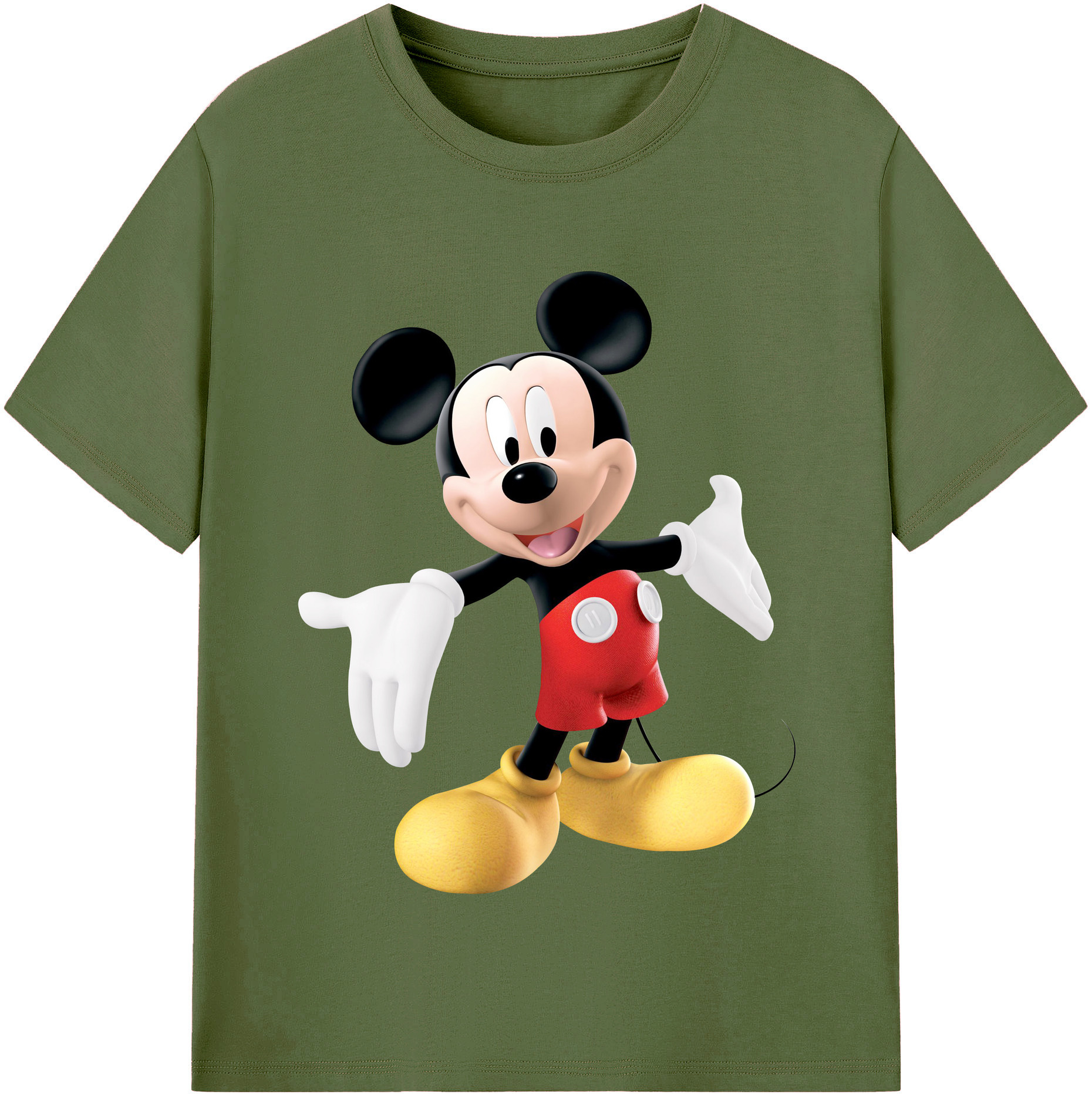 （画像用） ミッキーマウス Mickey Mouse 綿100％半袖Tシャツ（フロントプリント）